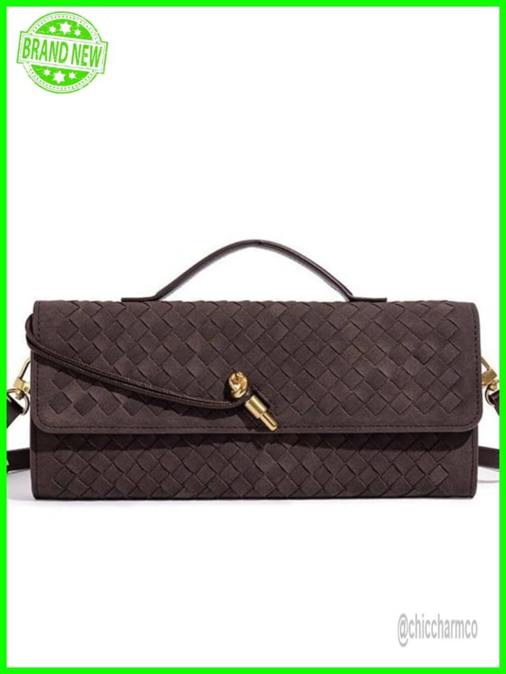Suede Woven Evening Clutch Underarm Shoulder Crossbody Satchel